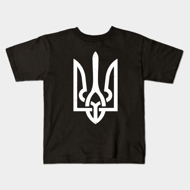Ukraine Trident Emblem Kids T-Shirt by Yasna